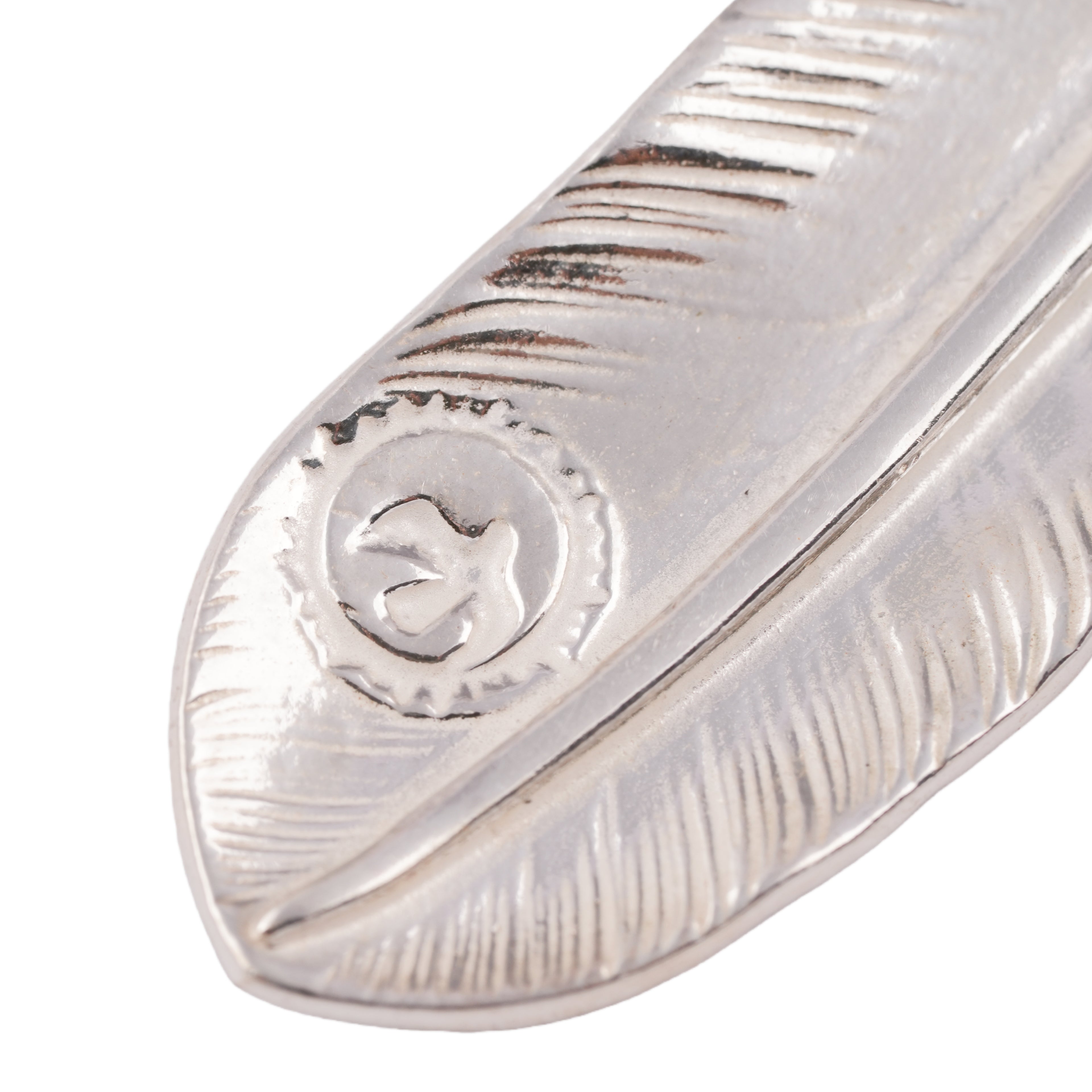 Gold Stamp Silver Feather (Left)(XL) #00187