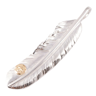 Gold Stamp Silver Feather (Right)(XL) #00188