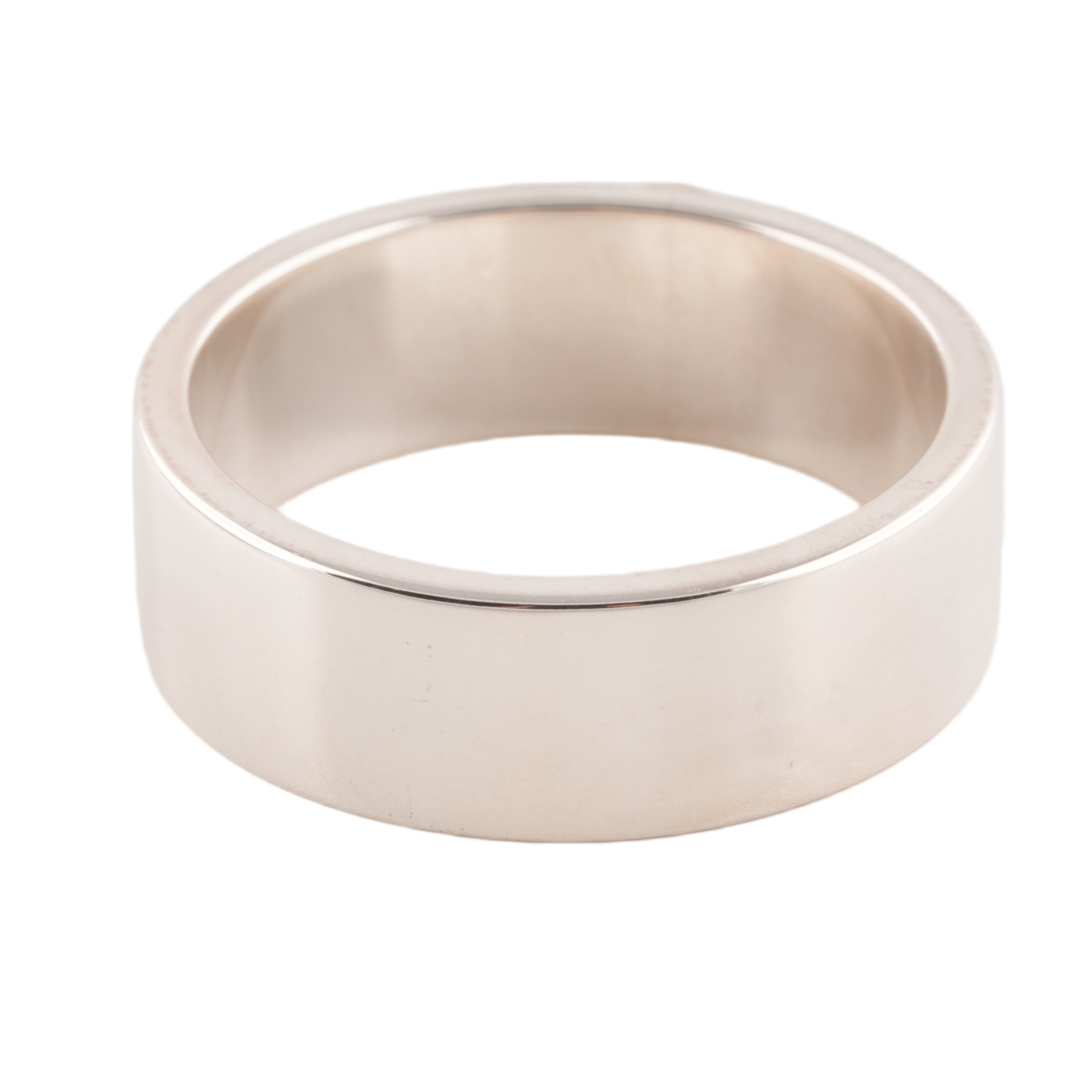 Gold Eagle Stamp Flat Silver Ring (US12)