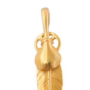 Gold Top Heart Wheel Silver Feather (S) #00207