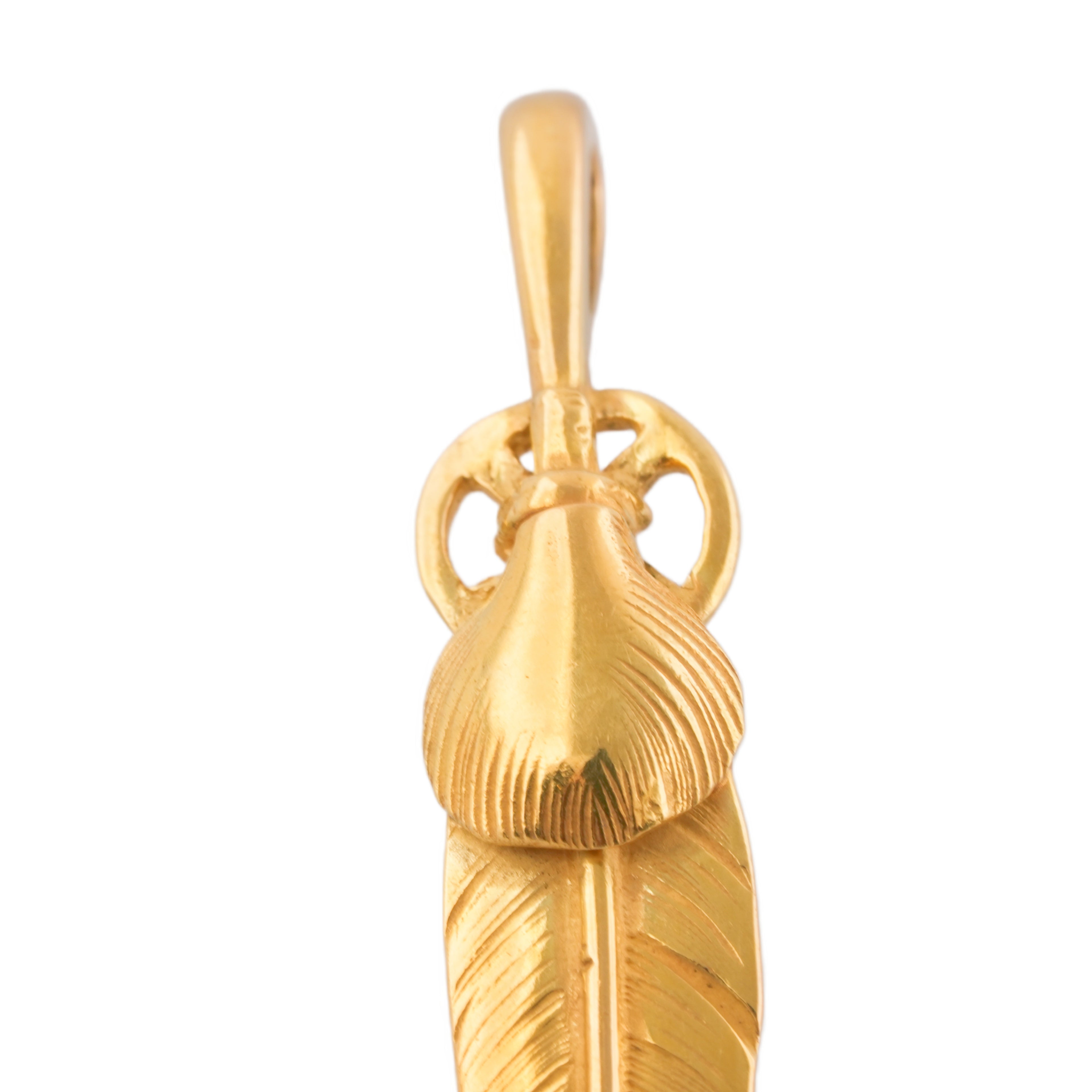Gold Top Heart Wheel Silver Feather (S) #00207