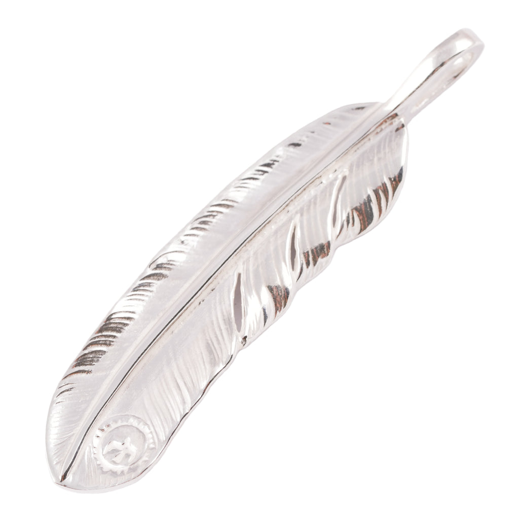 Gold Stamp Silver Feather (Right)(XL) #00188