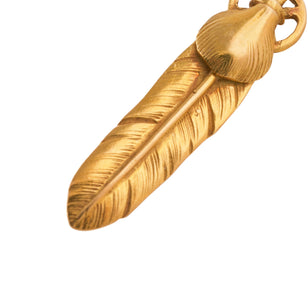 Gold Top Heart Wheel Silver Feather (S)