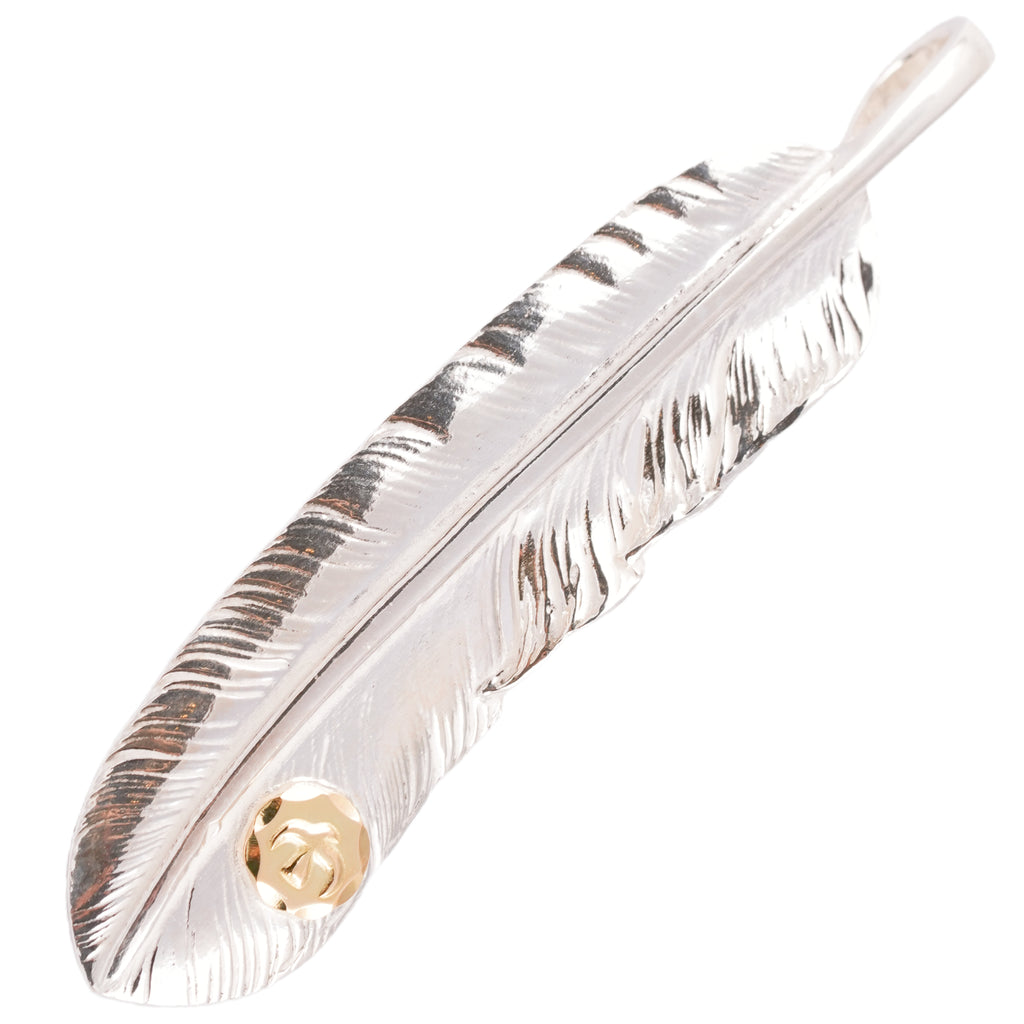 Gold Stamp Silver Feather (Left)(XL) #00186