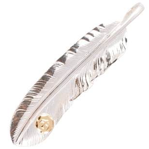 Gold Stamp Silver Feather (Left)(XL) #00186