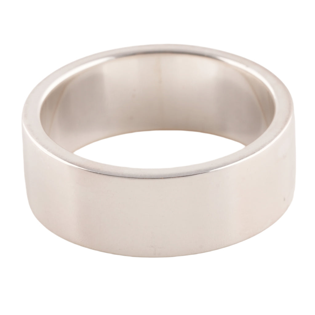 Gold Eagle Stamp Flat Silver Ring (US9)