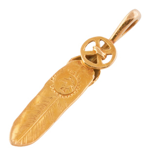 Gold Top Heart Wheel Silver Feather (S)