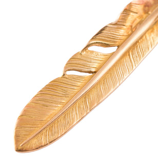 Gold Feather Pendant (Right)(L)