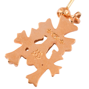 22K Triple 3 CH Cross Drop Earring