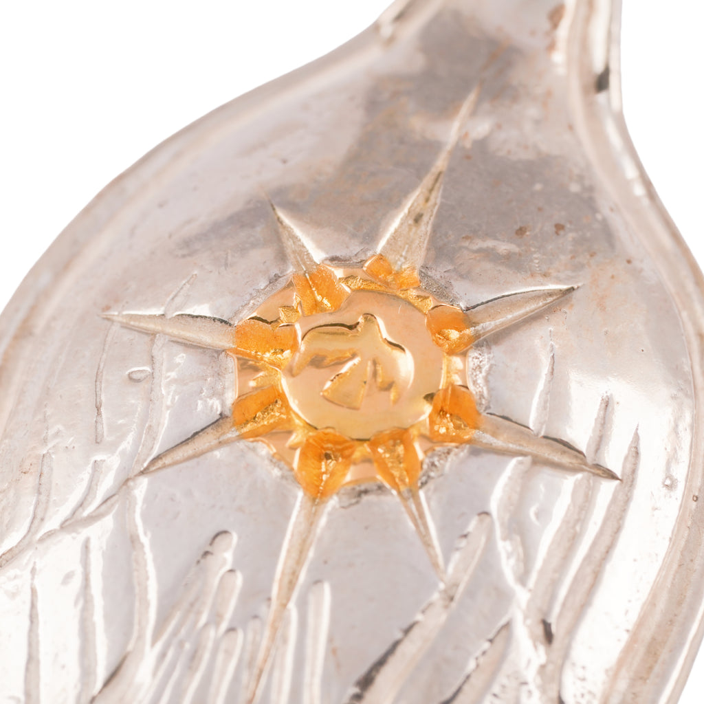 Gold Stamp Eagle Silver Spoon Pendant