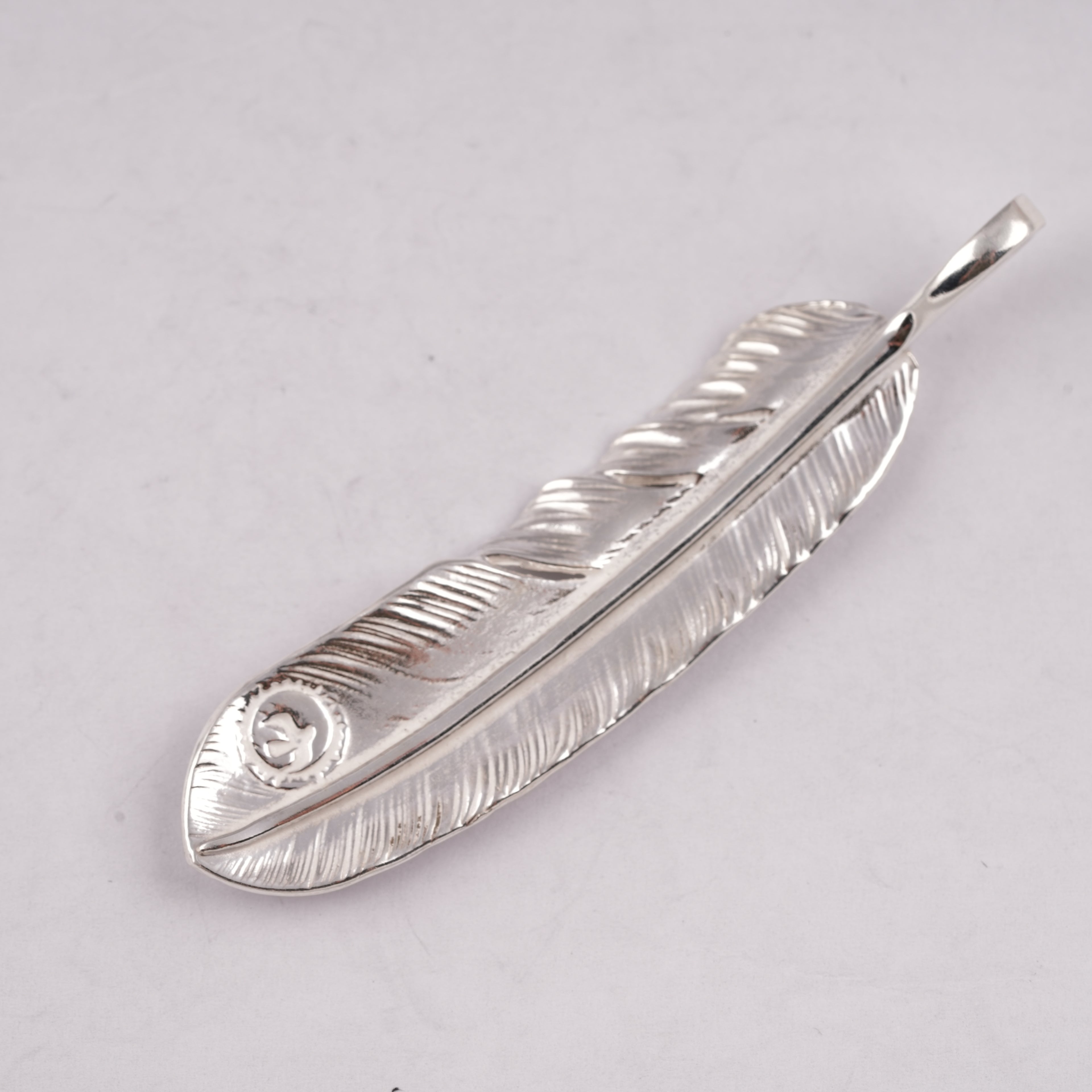 Gold Stamp Silver Feather (Left)(XL) #00190
