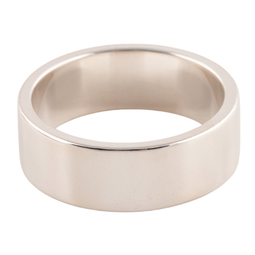 Gold Rose Stamp Flat Silver Ring (US11)