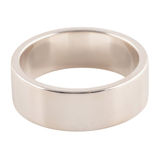Gold Rose Stamp Flat Silver Ring (US11)