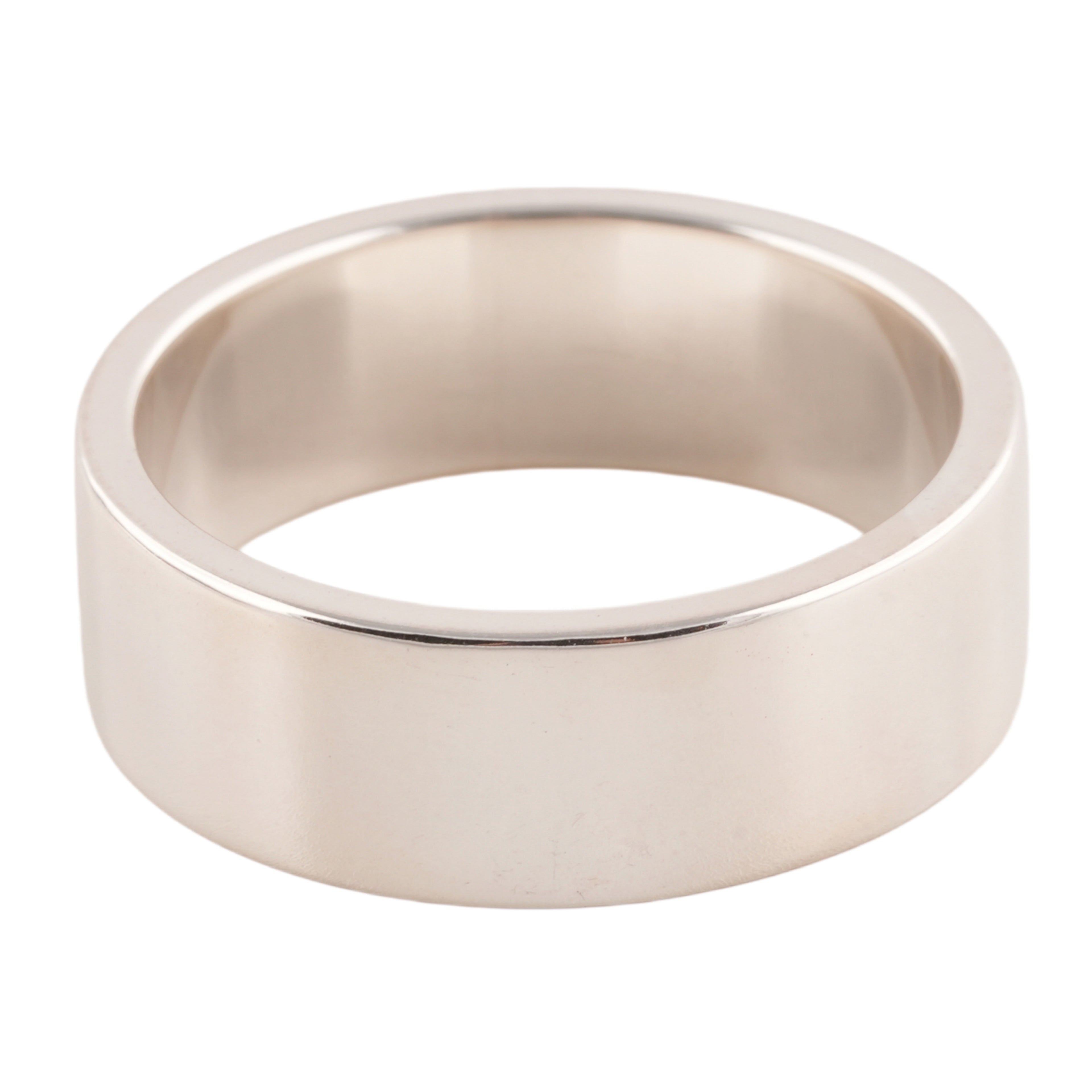 Gold Rose Stamp Flat Silver Ring (US11)