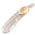Gold Top Silver Feather Pendant (Left)(XL) — Goro's