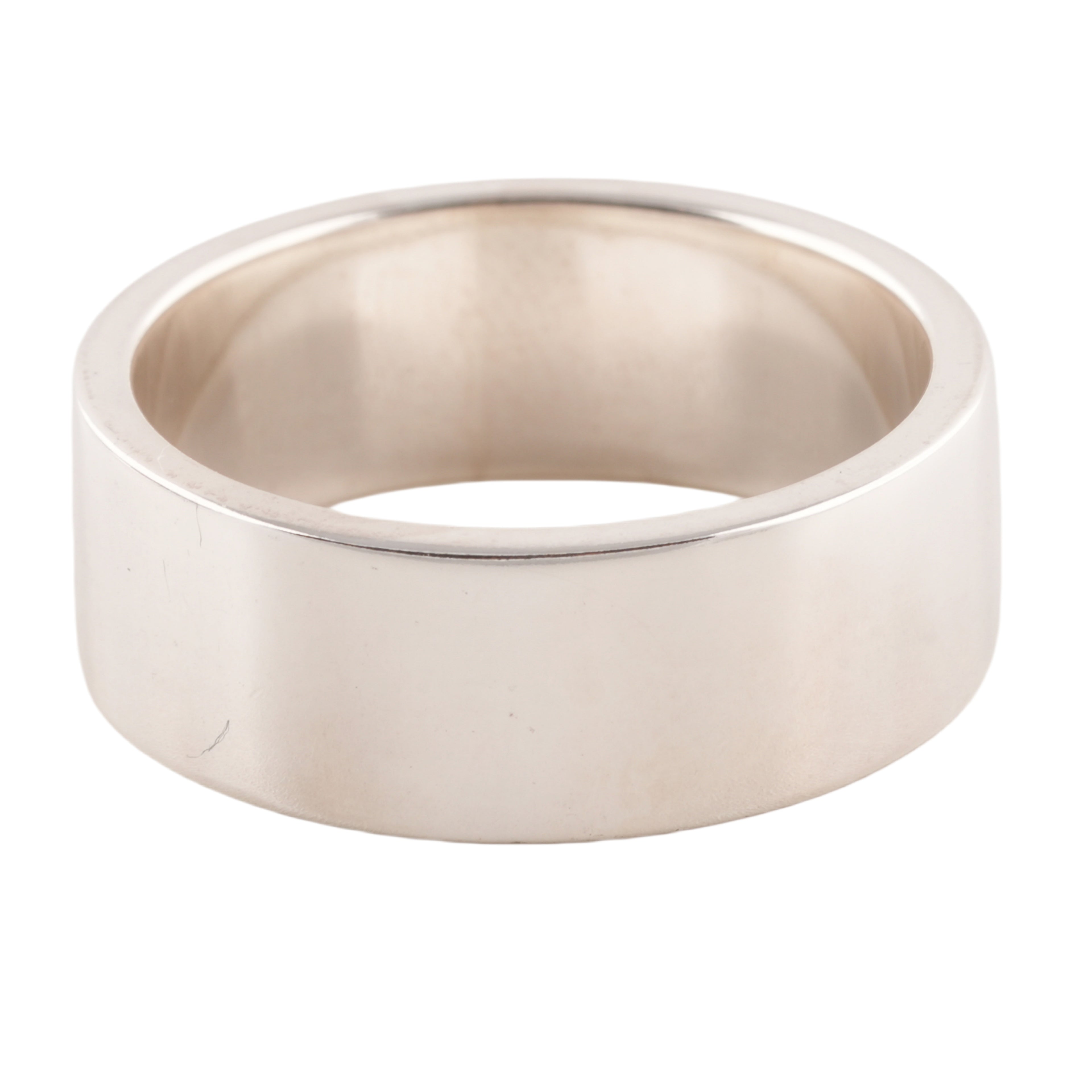Gold Rose Stamp Flat Silver Ring (US9)