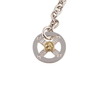 Eagle Silver Hook & Gold Eagle Stamp Silver Wheel Thick Round Chain Necklace (20inch) #00379