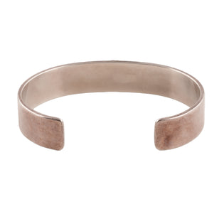 Gold Rope-Bezel Turquoise Flat Silver Cuff (M) (7inch)