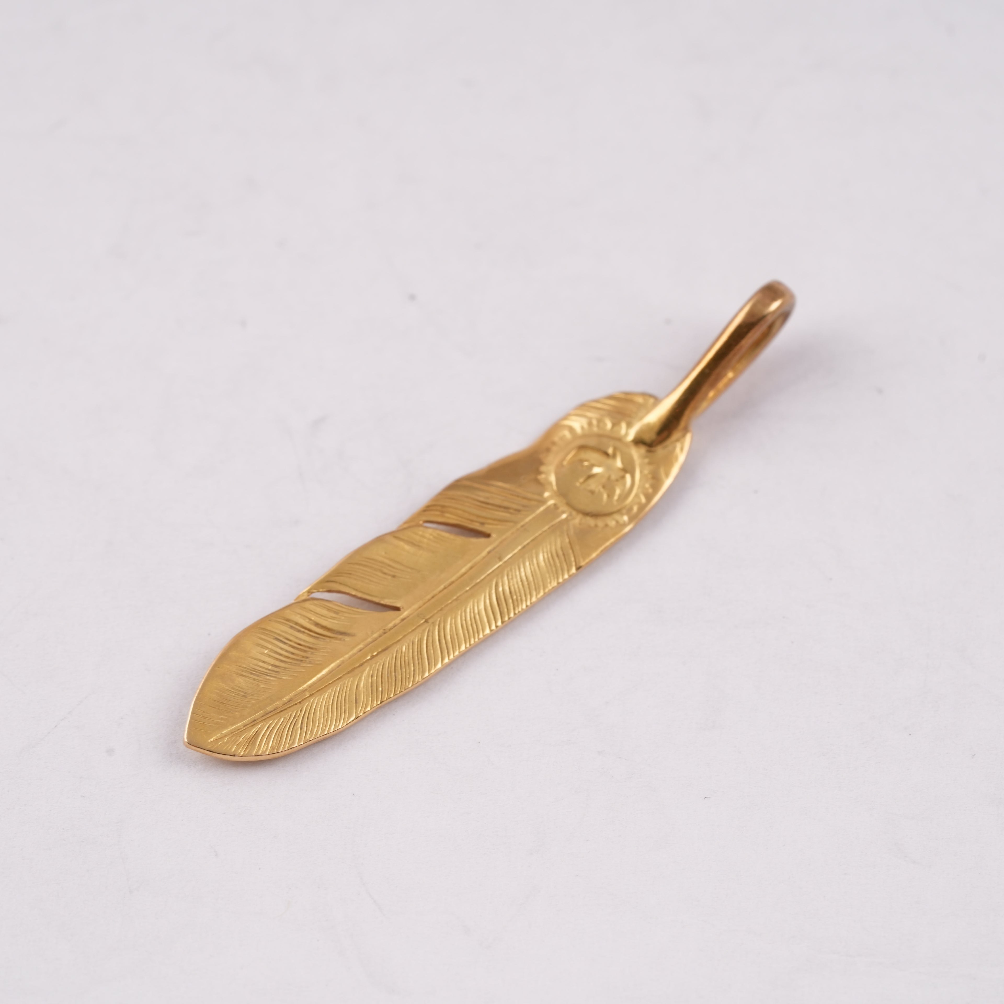 Gold Feather Pendant (Left)(L) #00123