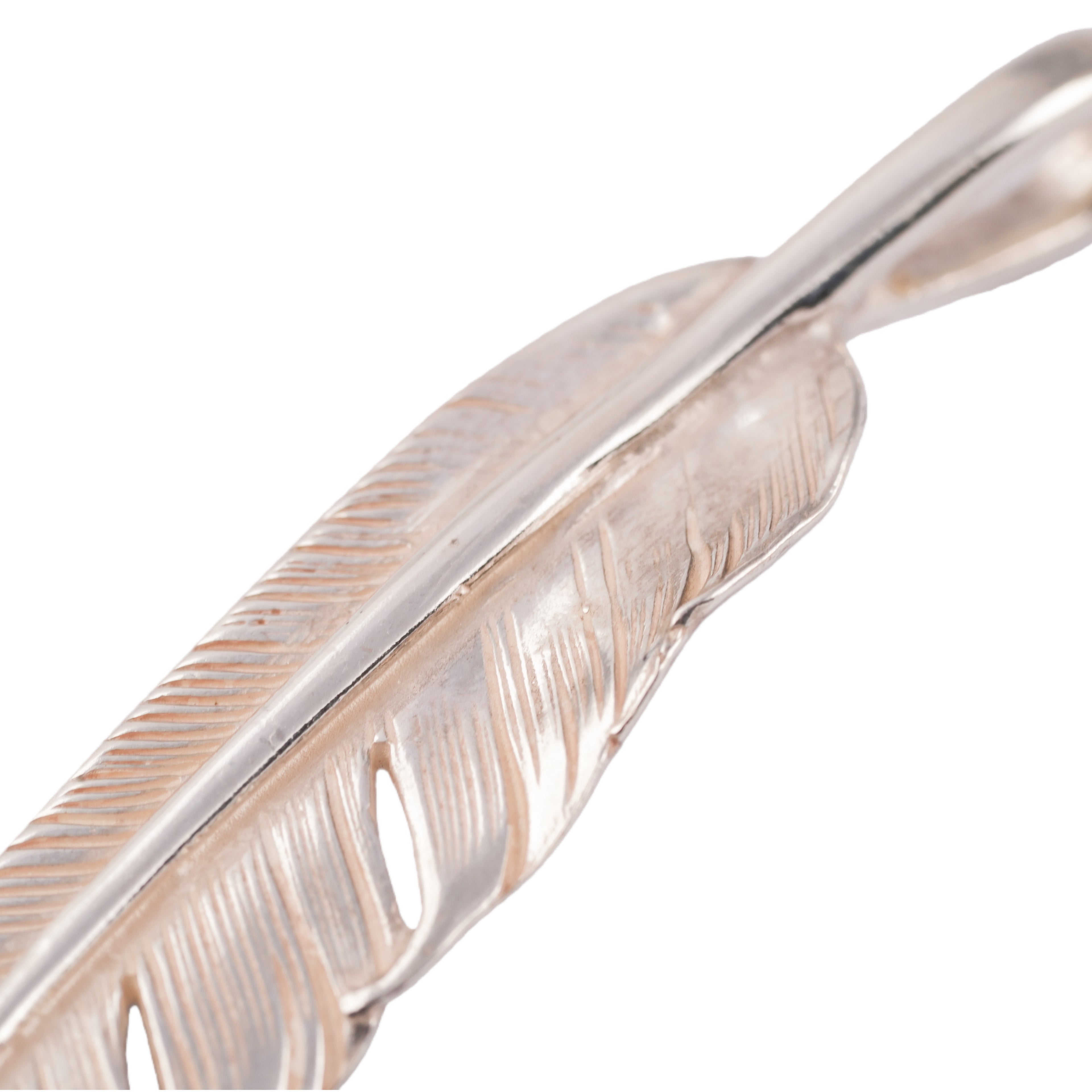 Silver Feather Pendant (Left)(M) #00093