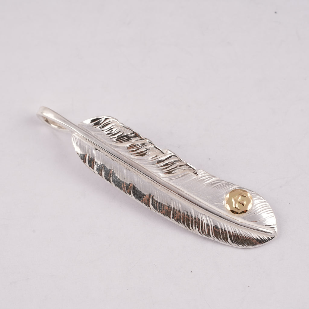 Gold Stamp Silver Feather (Left)(XL) #00189