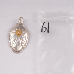 Gold Stamp Eagle Silver Spoon Pendant