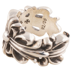 Double Floral Cross Open Ring (US6)