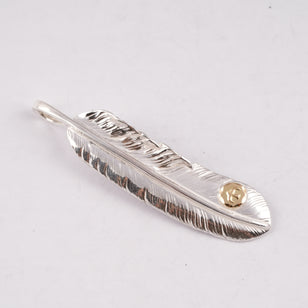 Gold Stamp Silver Feather (Left)(XL) #00189
