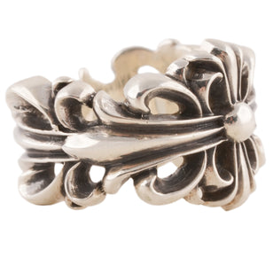 Double Floral Cross Open Ring (US6)