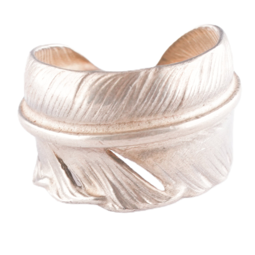 Plain Feather Silver Ring (Right) (US6.5)