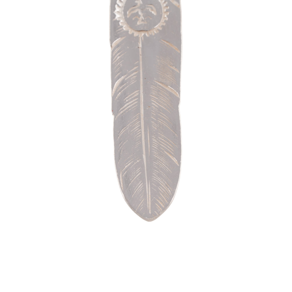Gold Top Heart Wheel Silver Feather (L) #00383