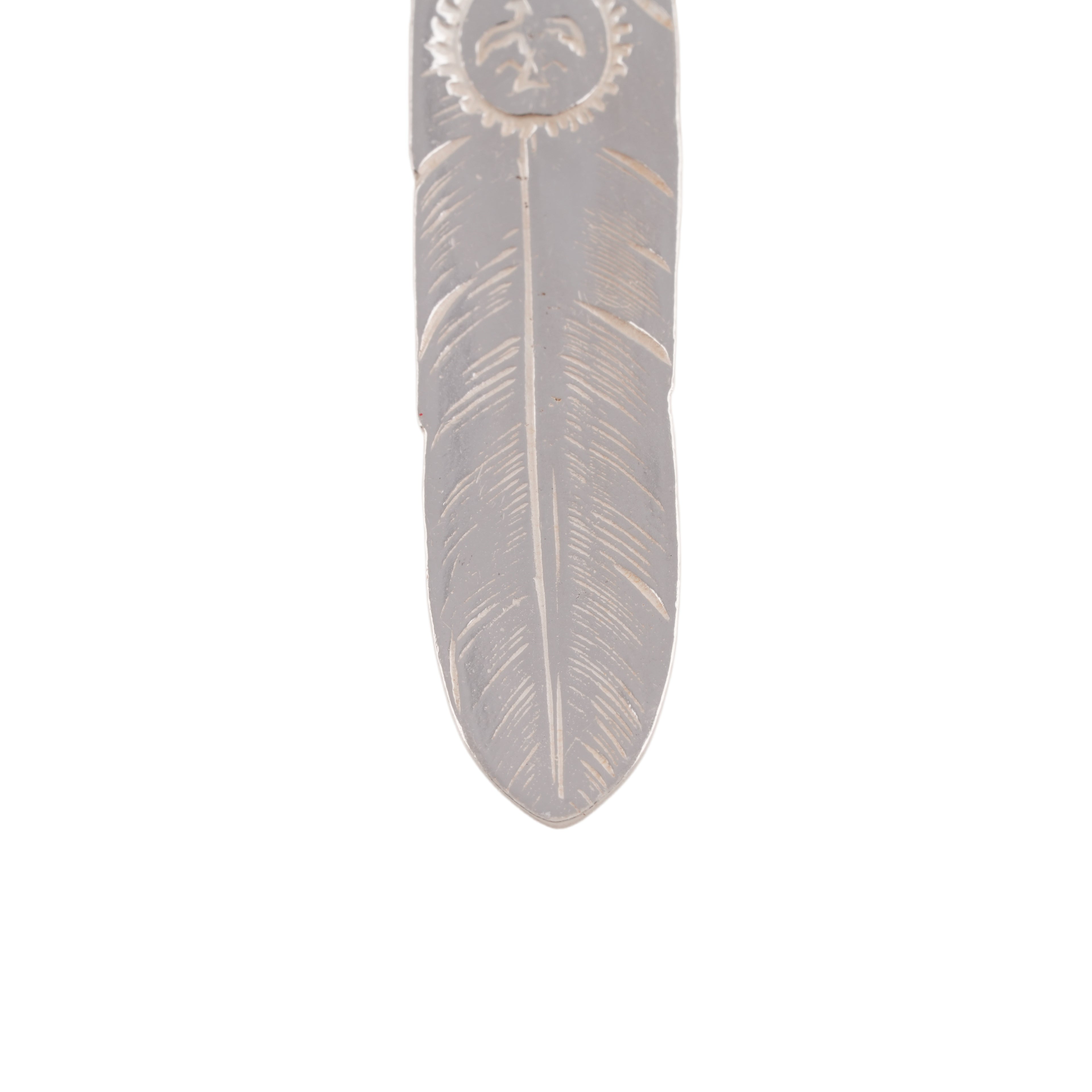 Gold Top Heart Wheel Silver Feather (L) #00383