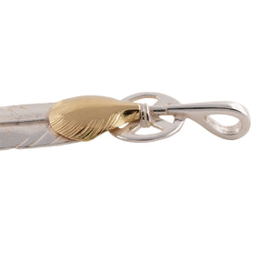 Gold Top Heart Wheel Silver Feather (L) #00382
