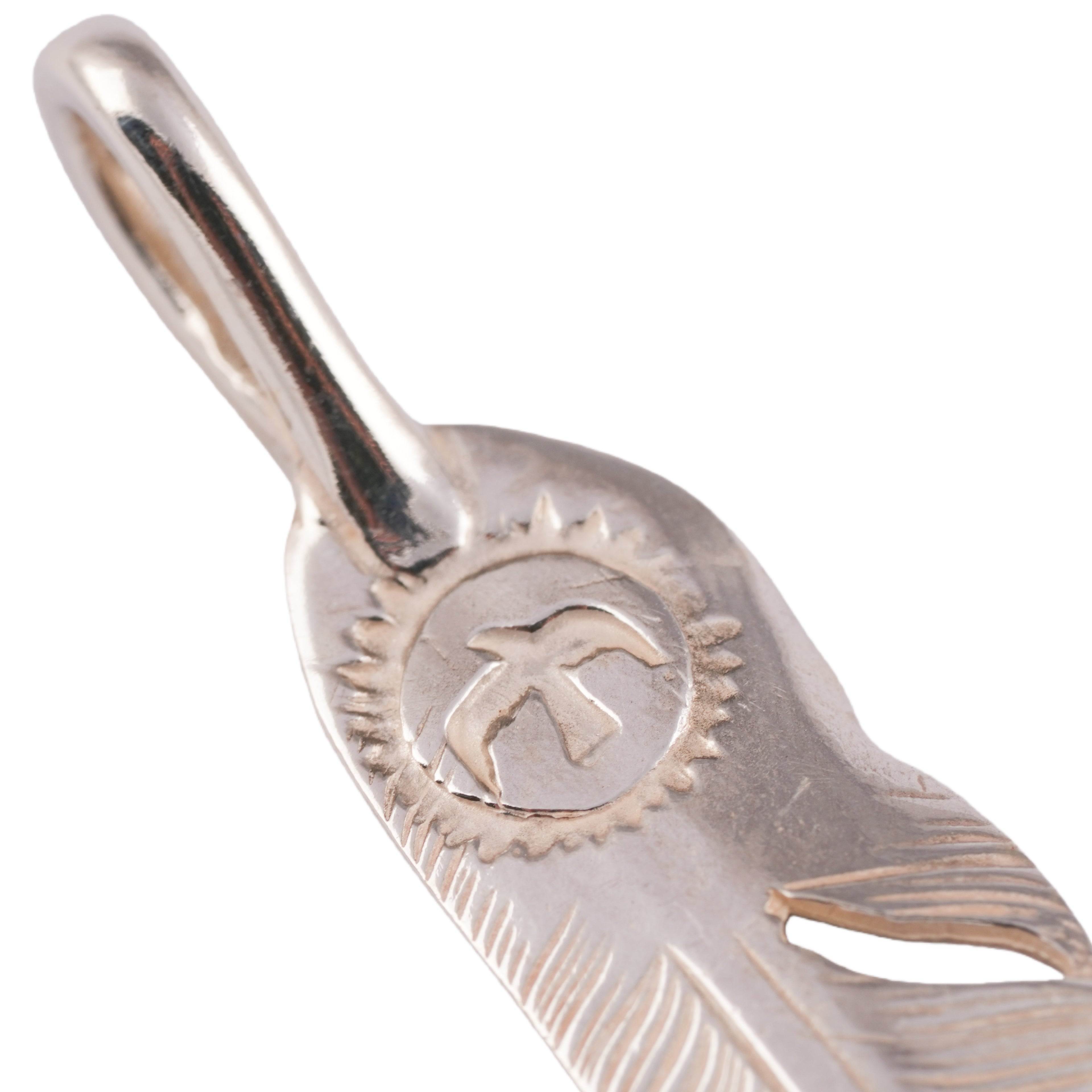 Silver Feather Pendant (Right)(L)
