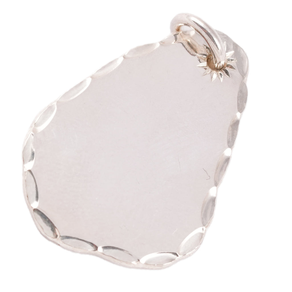 Gold Rose Stamp Drop Silver Medallion Pendant #00160