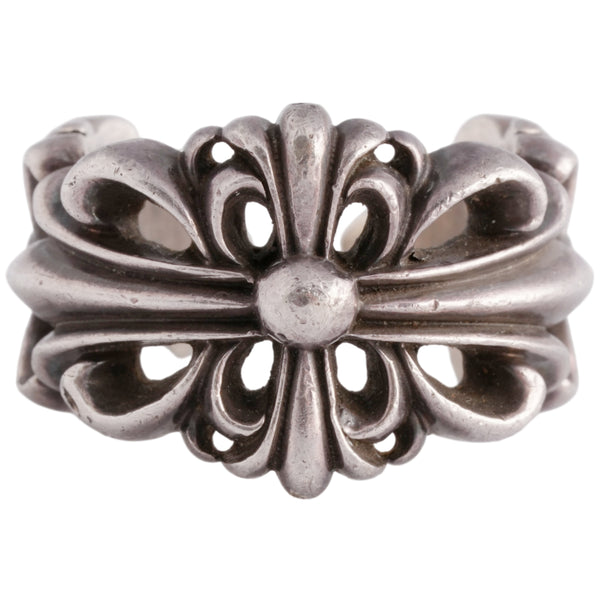 Double Floral Cross Open Ring (US10)