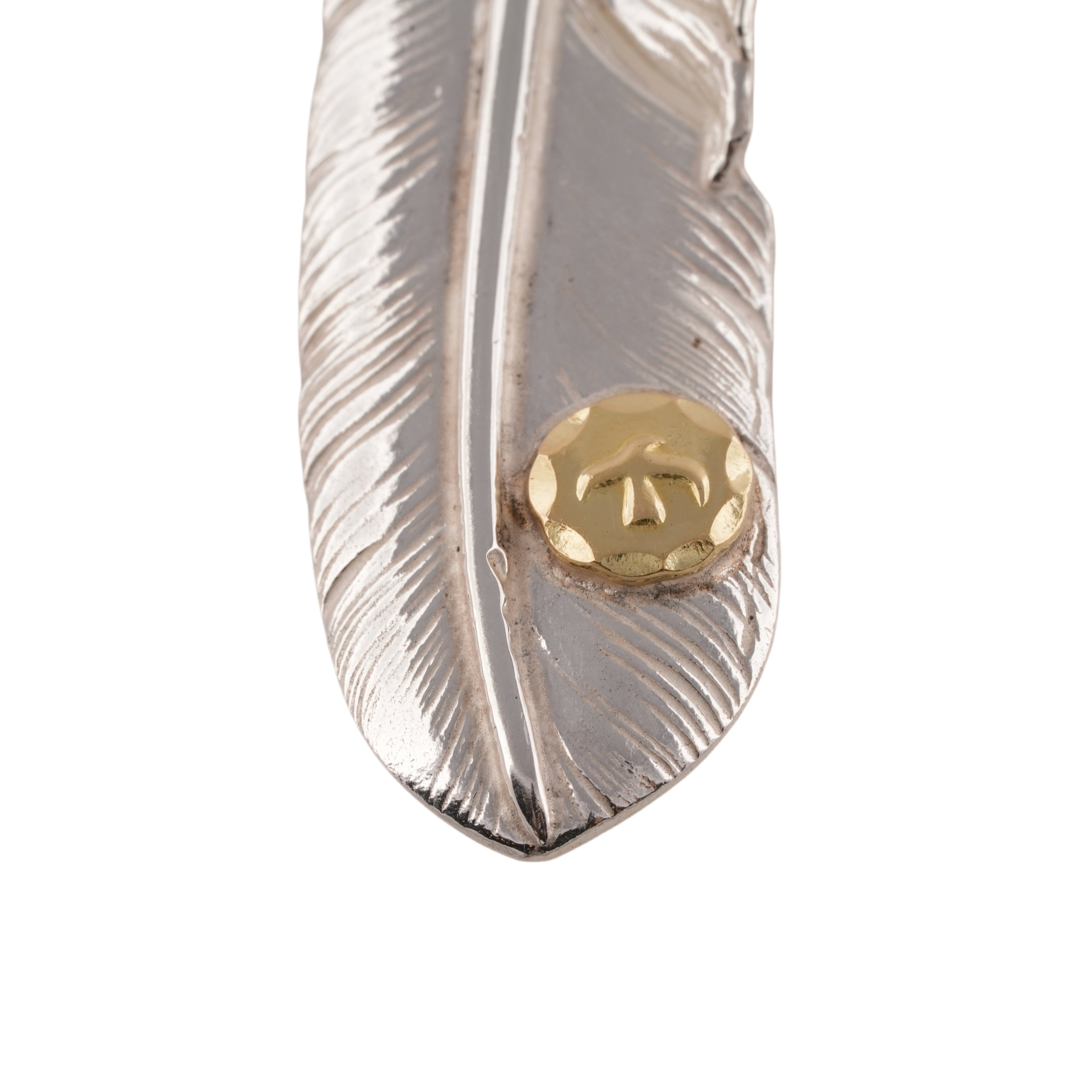 Gold Stamp Silver Feather (Left)(XL) #00305