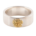 Gold Rose Stamp Flat Silver Ring (US10) — Goro's