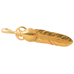 Gold Top Heart Wheel Silver Feather (S) #00207