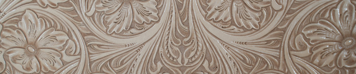 Corner tooled leather detail